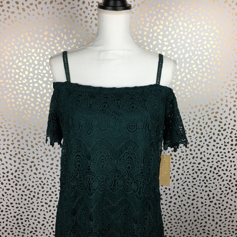 Hope & Harlow Lace Off Shoulder Shift Dress - Picture 3 of 7
